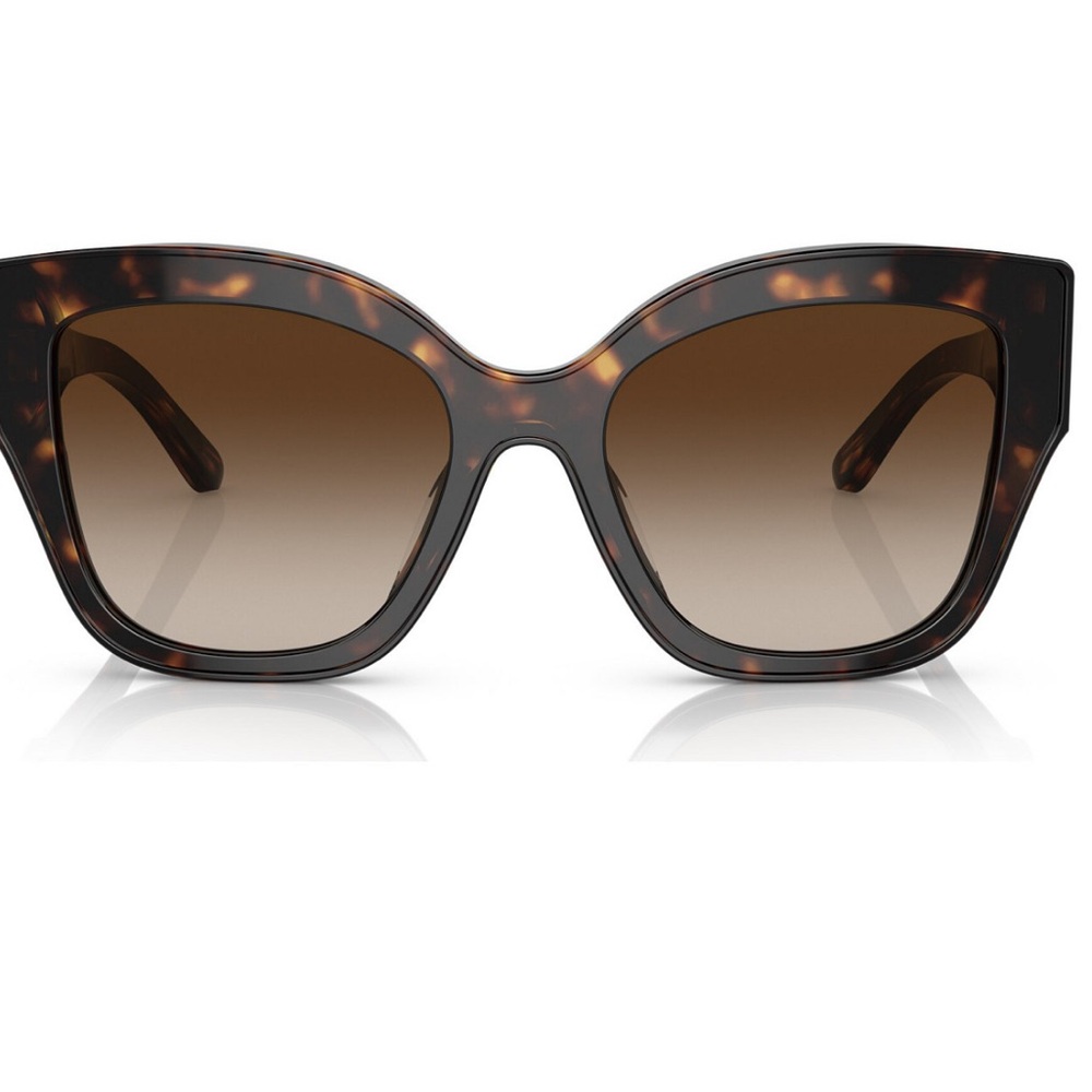 Tory Burch Brown Tortoiseshell Sunglasses with Gold Detail